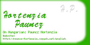hortenzia pauncz business card